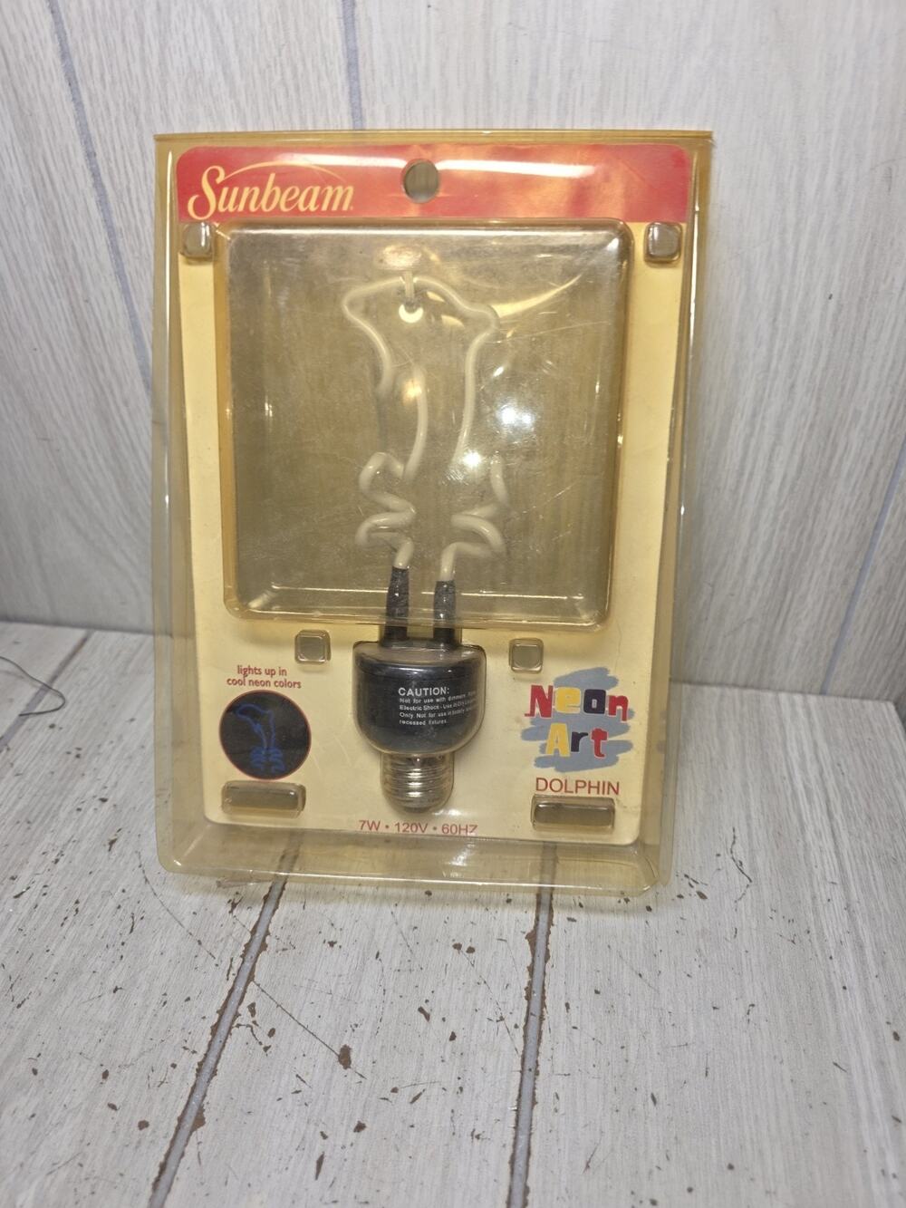 2004 Sunbeam Neon Art Dolphin Light Holographic Bulb Lightbulb 7W 120V 60HZ New